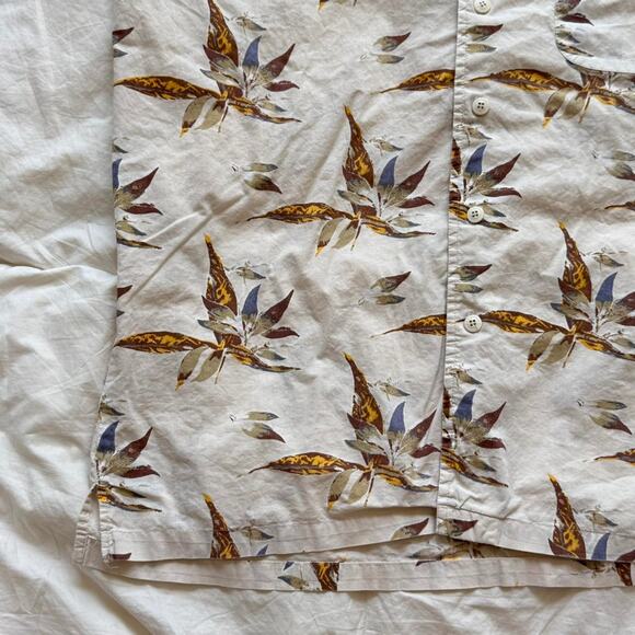 bay creek Vintage ivory hawaiian button up shirt tropical print cotton sz XL - Picture 7 of 8